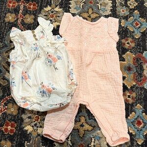 Floral and Pink Kids One Piece Set